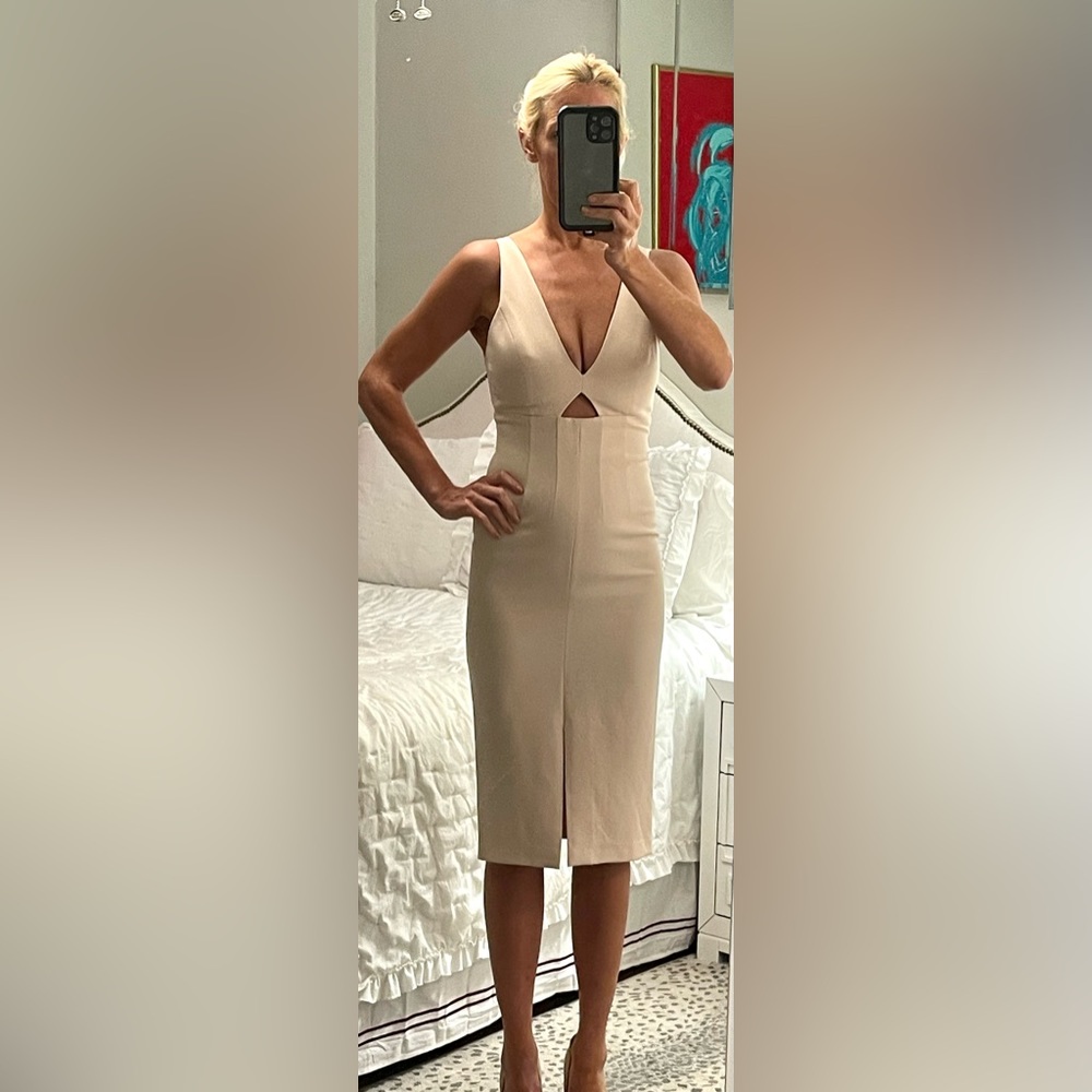 Alice and Olivia, cream colored sheath dress, sz. 2